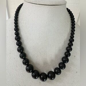 Black bubble gum style bead necklace earrings